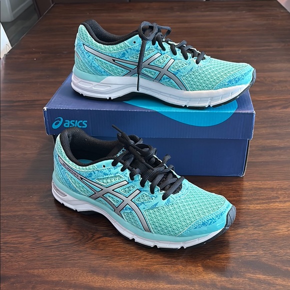 Asics Shoes - ASICS Aruba blue/silver/aqua sneakers gym shoes size 8 women new